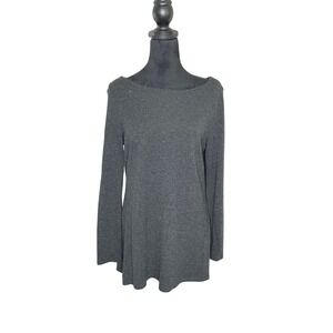 Lauren Ralph Lauren Long Sleeve Scoop Neck Pullover Wool Charcoal Sweater Medium